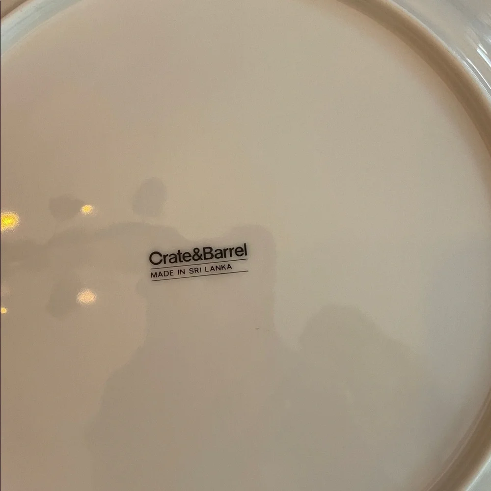 Crate & Barrel dinner plate made in Sri Lanka 12”